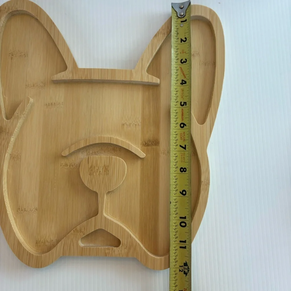 Frenchie French Bulldog Charcuterie Cheese Serving Board Bamboo 11.5”x11.8” NEW
